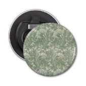 William Morris tulp behang textiel groen Button Flesopener (Voorkant)
