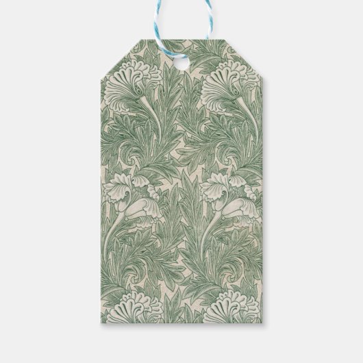 William Morris tulp behang textiel groen Cadeaulabel (Voorkant)