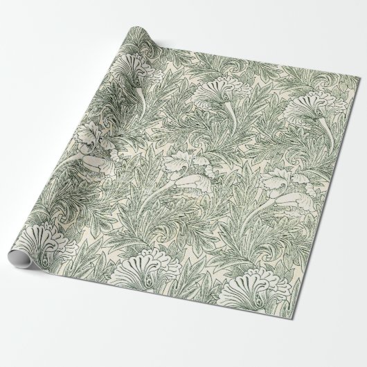 William Morris tulp behang textiel groen Cadeaupapier (Uitgerold)