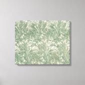 William Morris tulp behang textiel groen Canvas Afdruk (Voorkant)