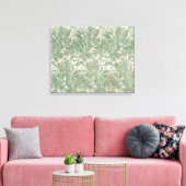 William Morris tulp behang textiel groen Canvas Afdruk (Insitu (Woonkamer))