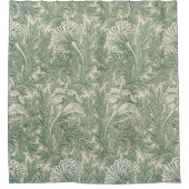 William Morris tulp behang textiel groen Douchegordijn (Voorkant)
