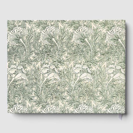 William Morris tulp behang textiel groen Gastenboek (Achterkant)