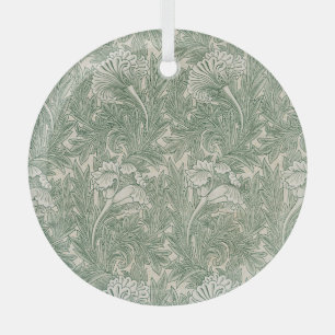 William Morris tulp behang textiel groen Glas Ornament