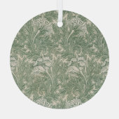 William Morris tulp behang textiel groen Glas Ornament (Achterkant)