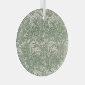 William Morris tulp behang textiel groen Glas Ornament (Voorkant Rechts)