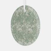 William Morris tulp behang textiel groen Glas Ornament (Voorkant links)