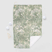 William Morris tulp behang textiel groen Golfhanddoek (Insitu)