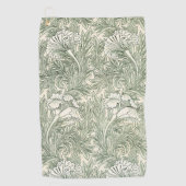 William Morris tulp behang textiel groen Golfhanddoek (Voorkant)