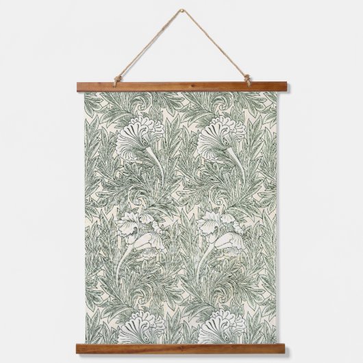 William Morris tulp behang textiel groen Hangend Wandkleed (Voorkant)