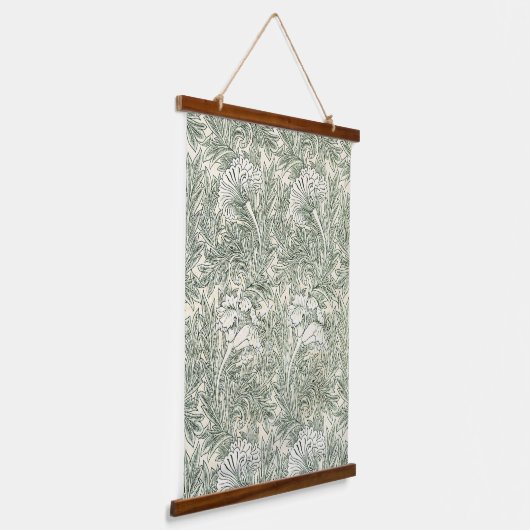 William Morris tulp behang textiel groen Hangend Wandkleed (Gebogen)