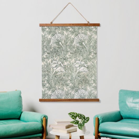 William Morris tulp behang textiel groen Hangend Wandkleed (Woonkamer)