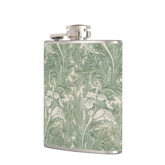 William Morris tulp behang textiel groen Heupfles (Links)