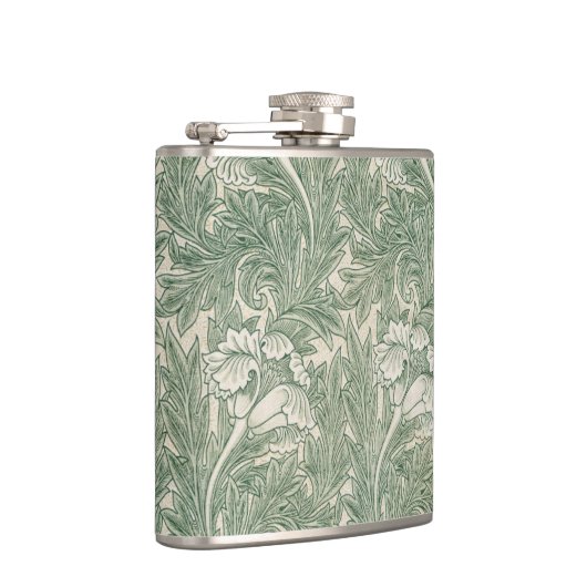 William Morris tulp behang textiel groen Heupfles (Rechts)