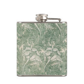 William Morris tulp behang textiel groen Heupfles (Achterkant)