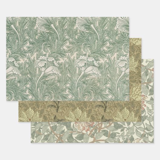 William Morris tulp behang textiel groen Inpakpapier Vel (Set)