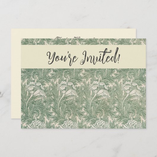 William Morris tulp behang textiel groen Kaart (Voorkant / Achterkant)