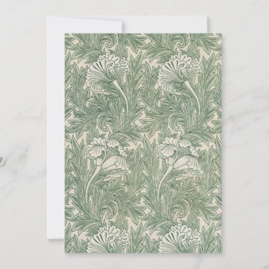 William Morris tulp behang textiel groen Kaart (Achterkant)