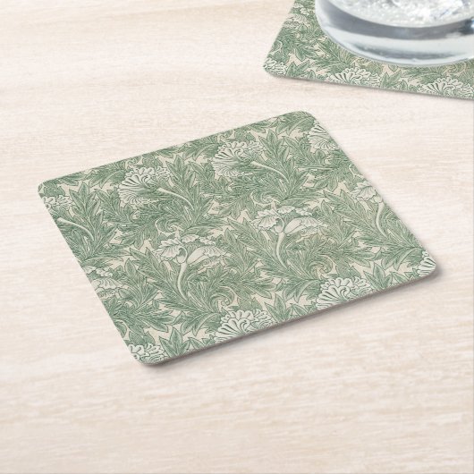 William Morris tulp behang textiel groen Kartonnen Onderzetters (Schuin)
