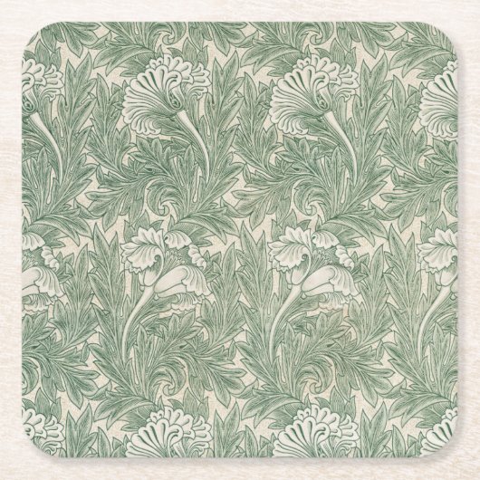 William Morris tulp behang textiel groen Kartonnen Onderzetters (Voorkant)