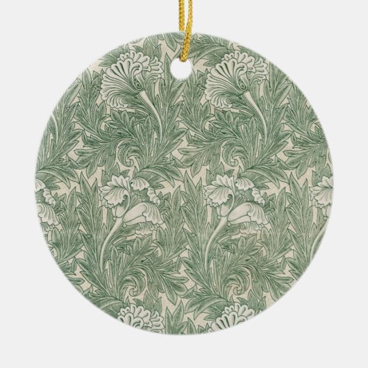 William Morris tulp behang textiel groen Keramisch Ornament (Voorkant)