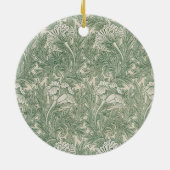William Morris tulp behang textiel groen Keramisch Ornament (Achterkant)