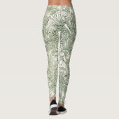 William Morris tulp behang textiel groen Leggings (Achterkant)
