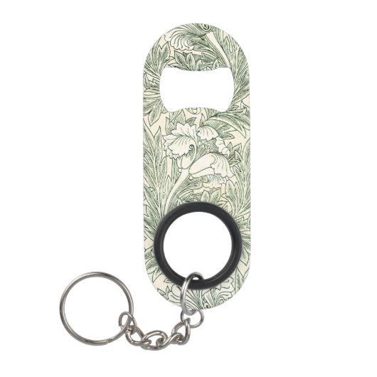 William Morris tulp behang textiel groen Mini Flessenopener (Voorkant)