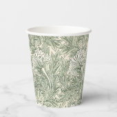 William Morris tulp behang textiel groen Papieren Bekers (Achterkant)