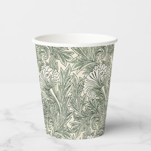 William Morris tulp behang textiel groen Papieren Bekers (Voorkant)