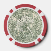 William Morris tulp behang textiel groen Poker Chips (Achterkant)