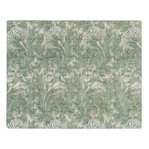 William Morris tulp behang textiel groen Puzzel