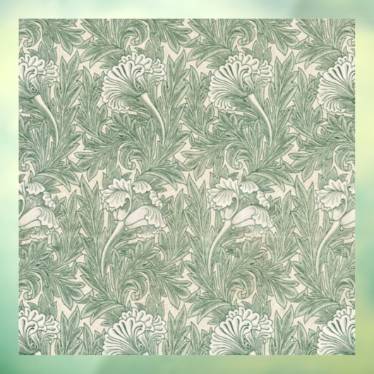 William Morris tulp behang textiel groen Raamsticker (Vel 3)