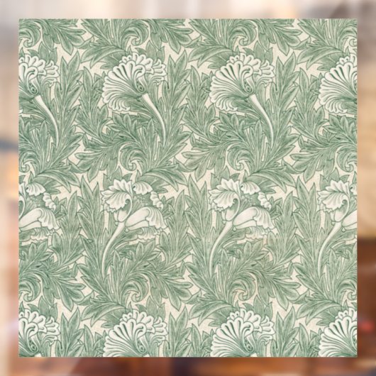 William Morris tulp behang textiel groen Raamsticker (Vel 2)