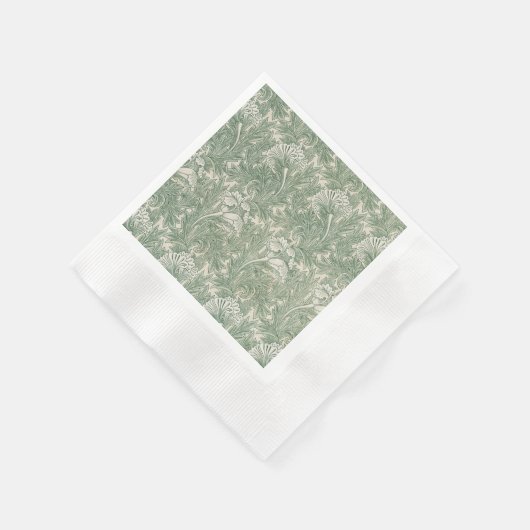 William Morris tulp behang textiel groen Servet (Hoek)