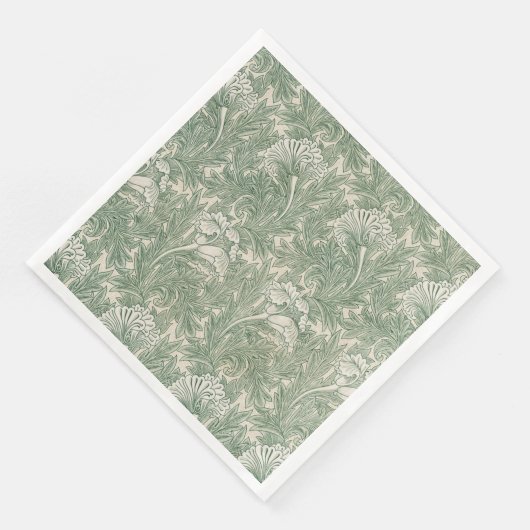 William Morris tulp behang textiel groen Servet (Hoek)