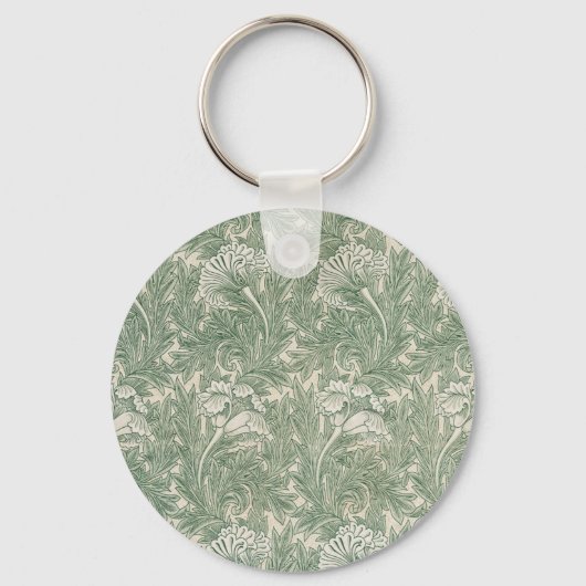 william morris tulp behang textiel groen sleutelhanger (Voorkant)