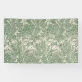 William Morris tulp behang textiel groen Spandoek (Horizontaal)
