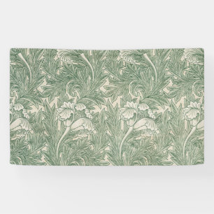 William Morris tulp behang textiel groen Spandoek