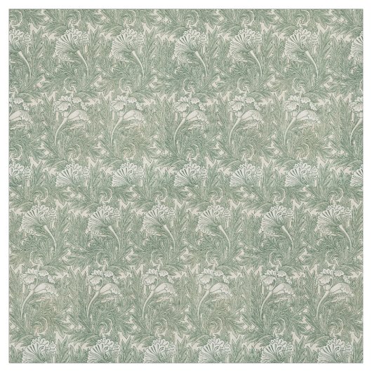William Morris tulp behang textiel groen Stof (Swatch)