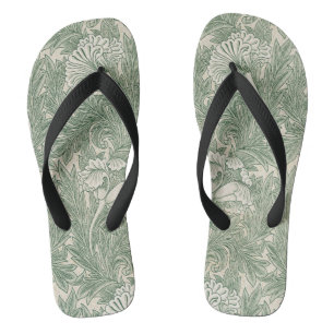 William Morris tulp behang textiel groen Teenslippers