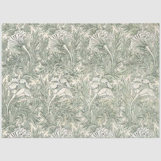William Morris tulp behang textiel groen Tissuepapier (Voorkant)