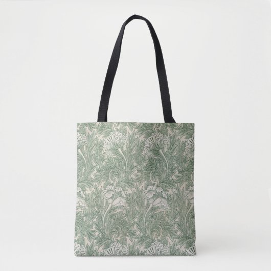 William Morris tulp behang textiel groen Tote Bag (Voorkant)