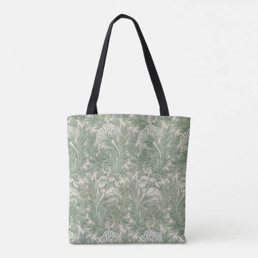William Morris tulp behang textiel groen Tote Bag (Achterkant)