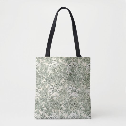 William Morris tulp behang textiel groen Tote Bag (Voorkant)