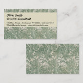 William Morris tulp behang textiel groen Visitekaartje (Voorkant / Achterkant)