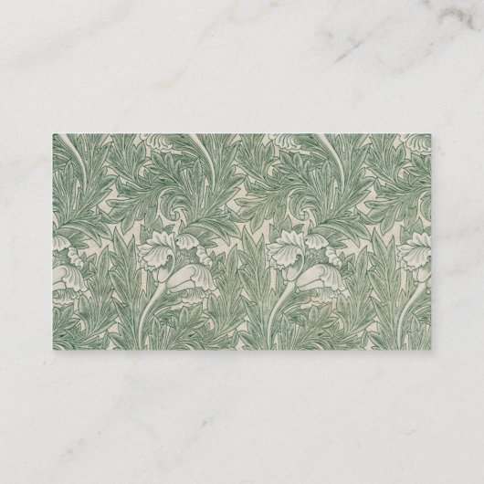 William Morris tulp behang textiel groen Visitekaartje (Achterkant)