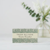 William Morris tulp behang textiel groen Visitekaartje (Staand voorkant)