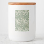 William Morris tulp behang textiel groen Voedselcontainer Etiket (Voorkant)