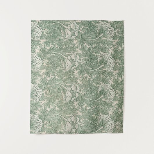 William Morris tulp behang textiel groen Wandkleed (Voorkant)